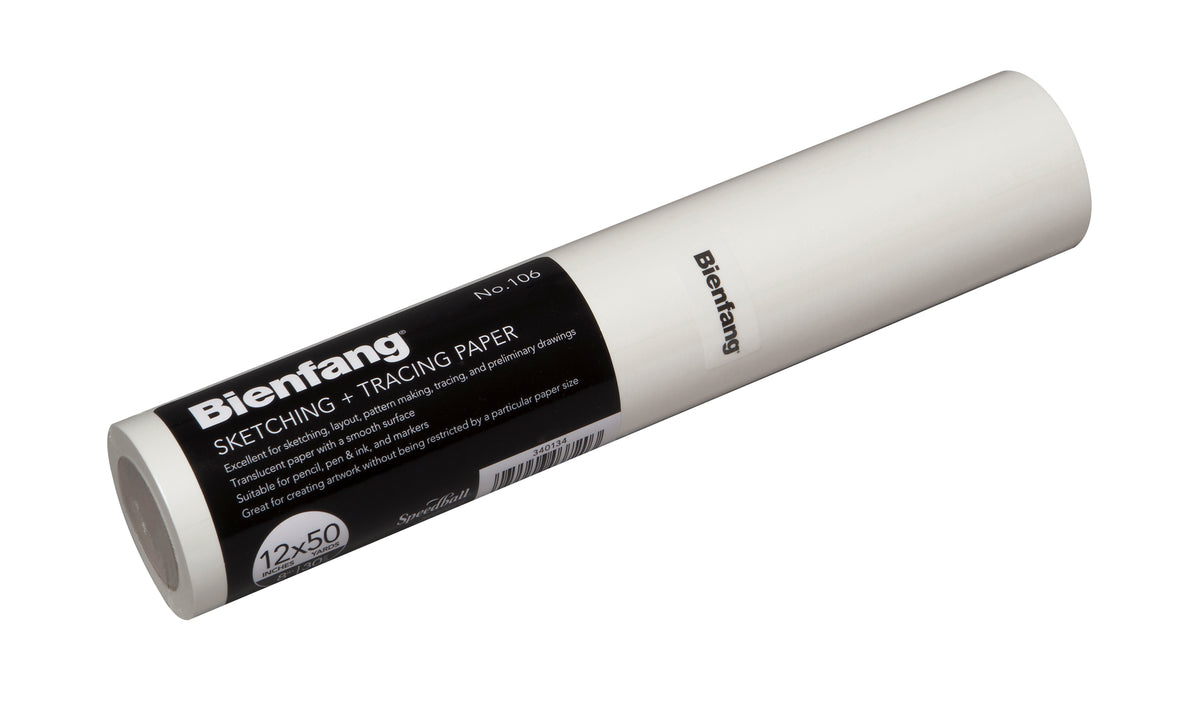 Bienfang #106 Sketching & Tracing Paper Roll 29gsm, White – 12in x 50yd (30.5cm x 45.7m)