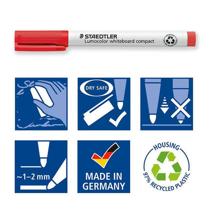 Staedtler Lumocolor compact whiteboard marker 341 in red