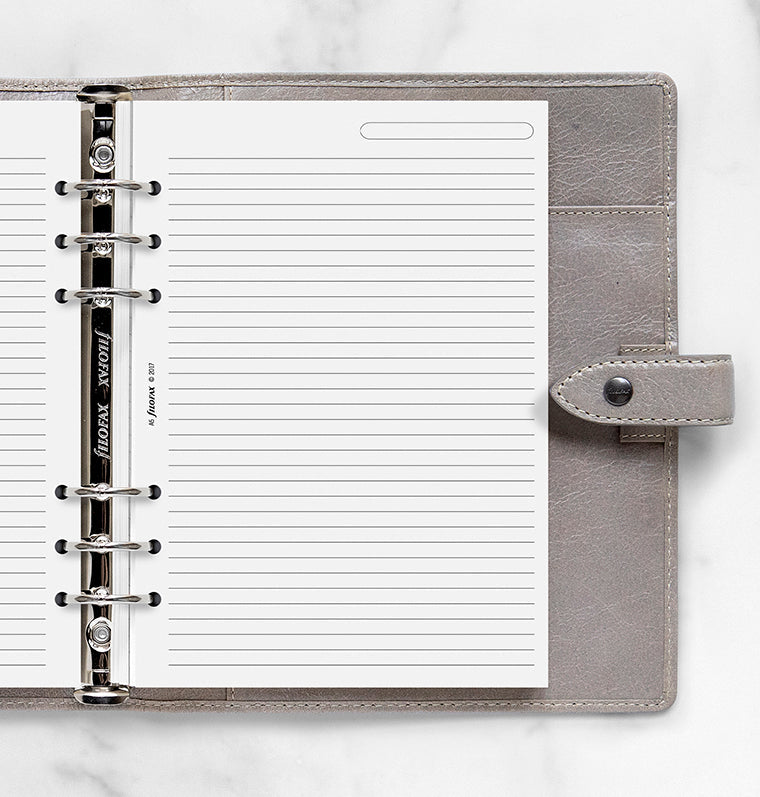 Filofax A5 White Ruled Notepaper Refill – 25 Sheets
