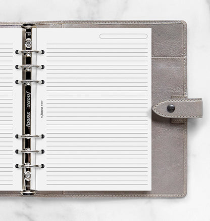 Filofax A5 White Ruled Notepaper Refill – 25 Sheets
