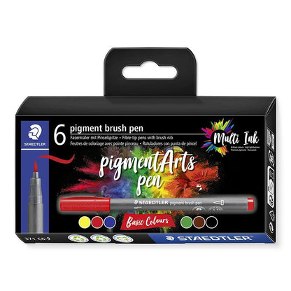 Staedtler Pigment Arts Brush Pen 371 – Set of 6 – Basic Colours