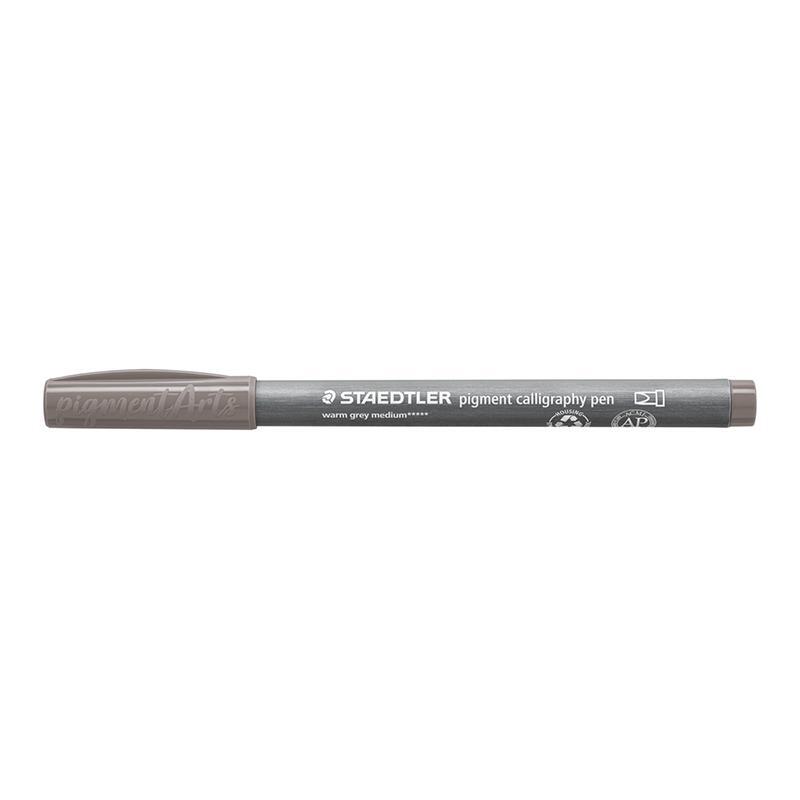 Staedtler Pigment Arts calligraphy pen 375 warm grey, uncapped