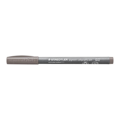 Staedtler Pigment Arts calligraphy pen 375 warm grey, uncapped