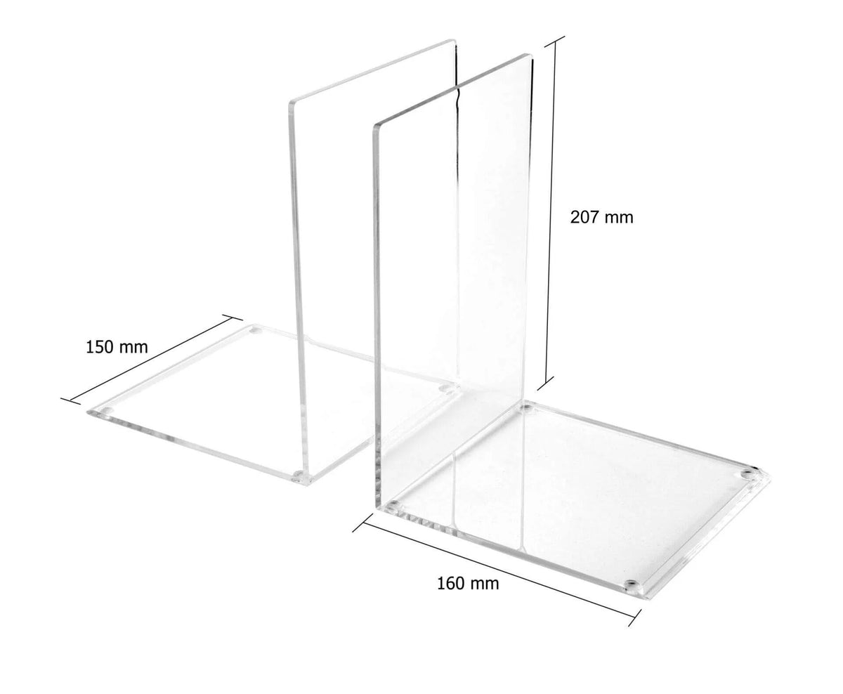 Clear Acrylic Large Bookends - Pack of Two | ABE-3