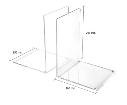 Clear Acrylic Large Bookends - Pack of Two | ABE-3