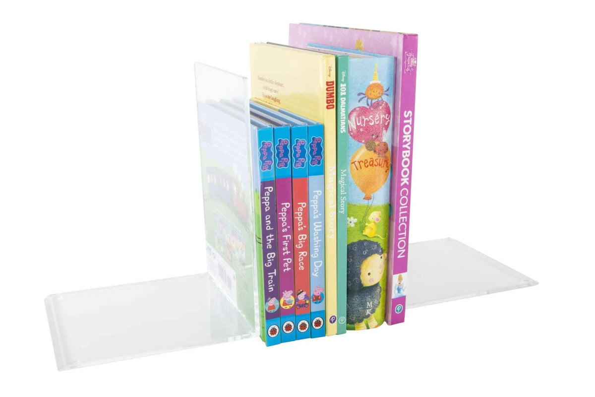Clear Acrylic Large Bookends - Pack of Two | ABE-3