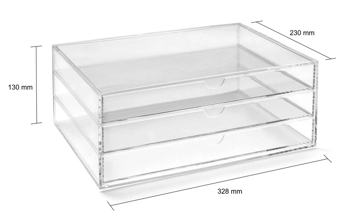 Clear Acrylic Three-Tier Sorter – A4 Landscape | A3TPSL