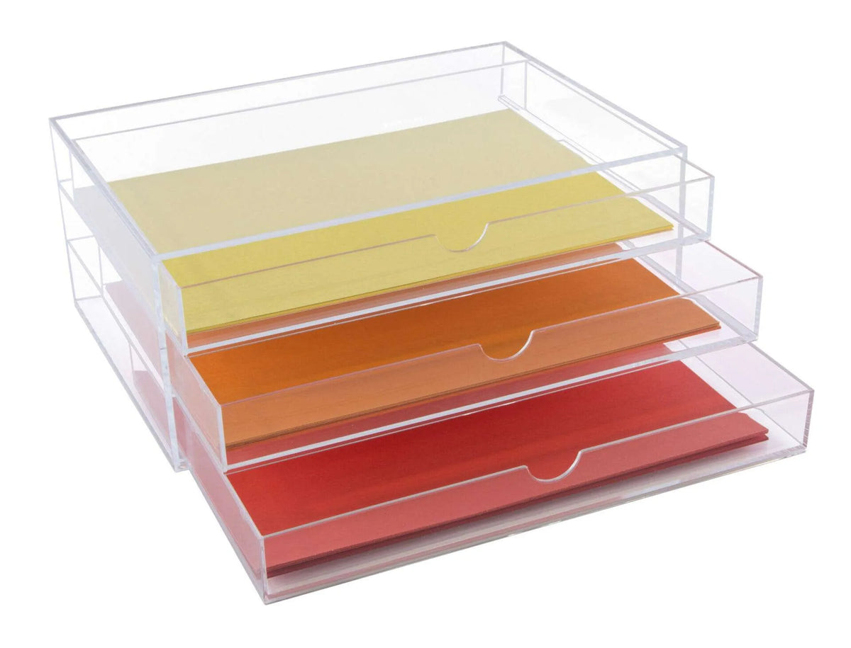 Clear Acrylic Three-Tier Sorter – A4 Landscape | A3TPSL