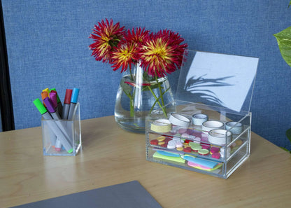Clear Acrylic Square Pen Pot | APP-2