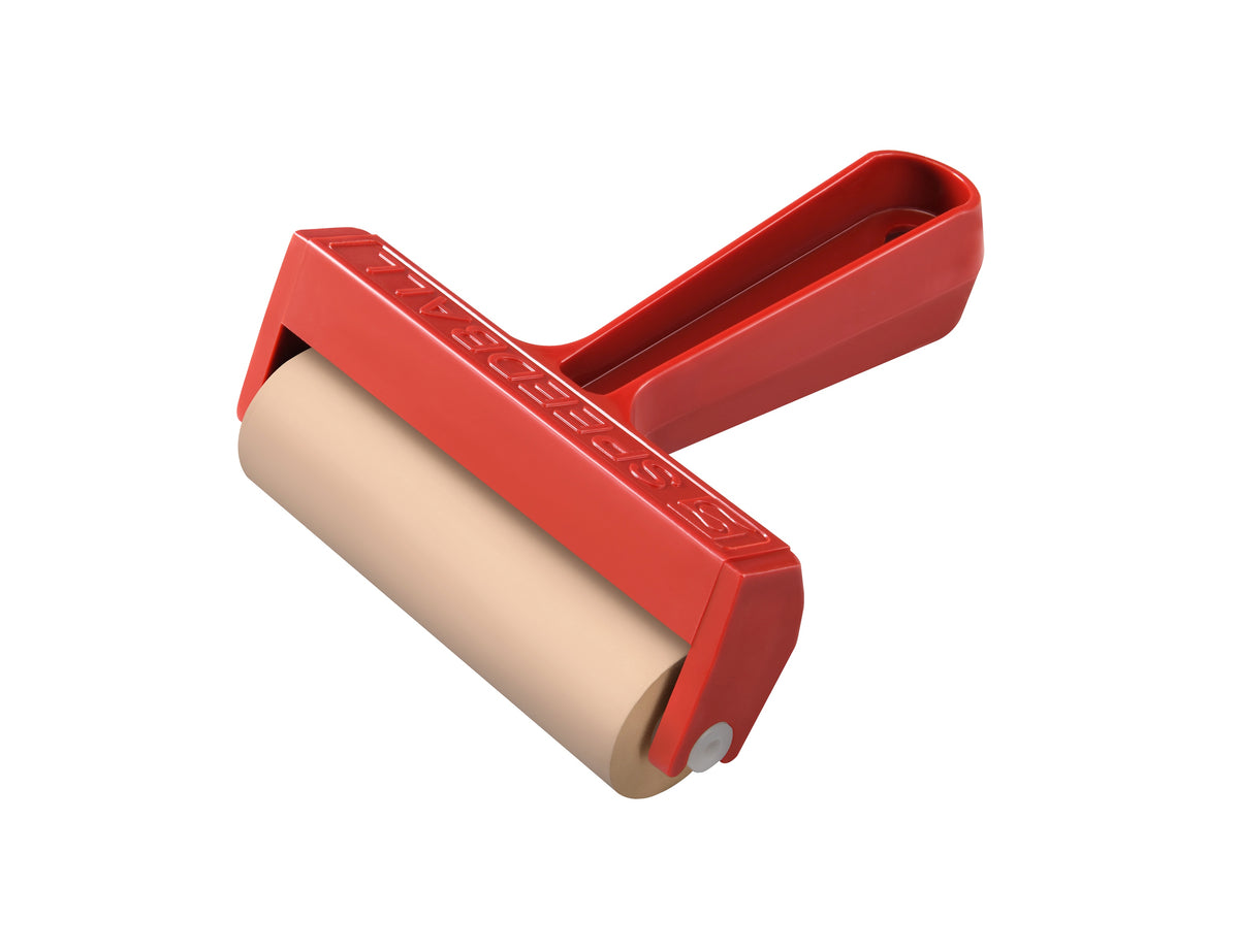 Speedball Soft Rubber Pop-In Brayer 100mm – One-Piece Plastic Frame