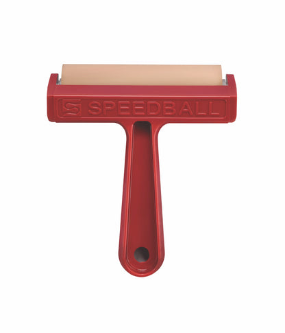 Speedball Soft Rubber Pop-In Brayer 100mm – One-Piece Plastic Frame
