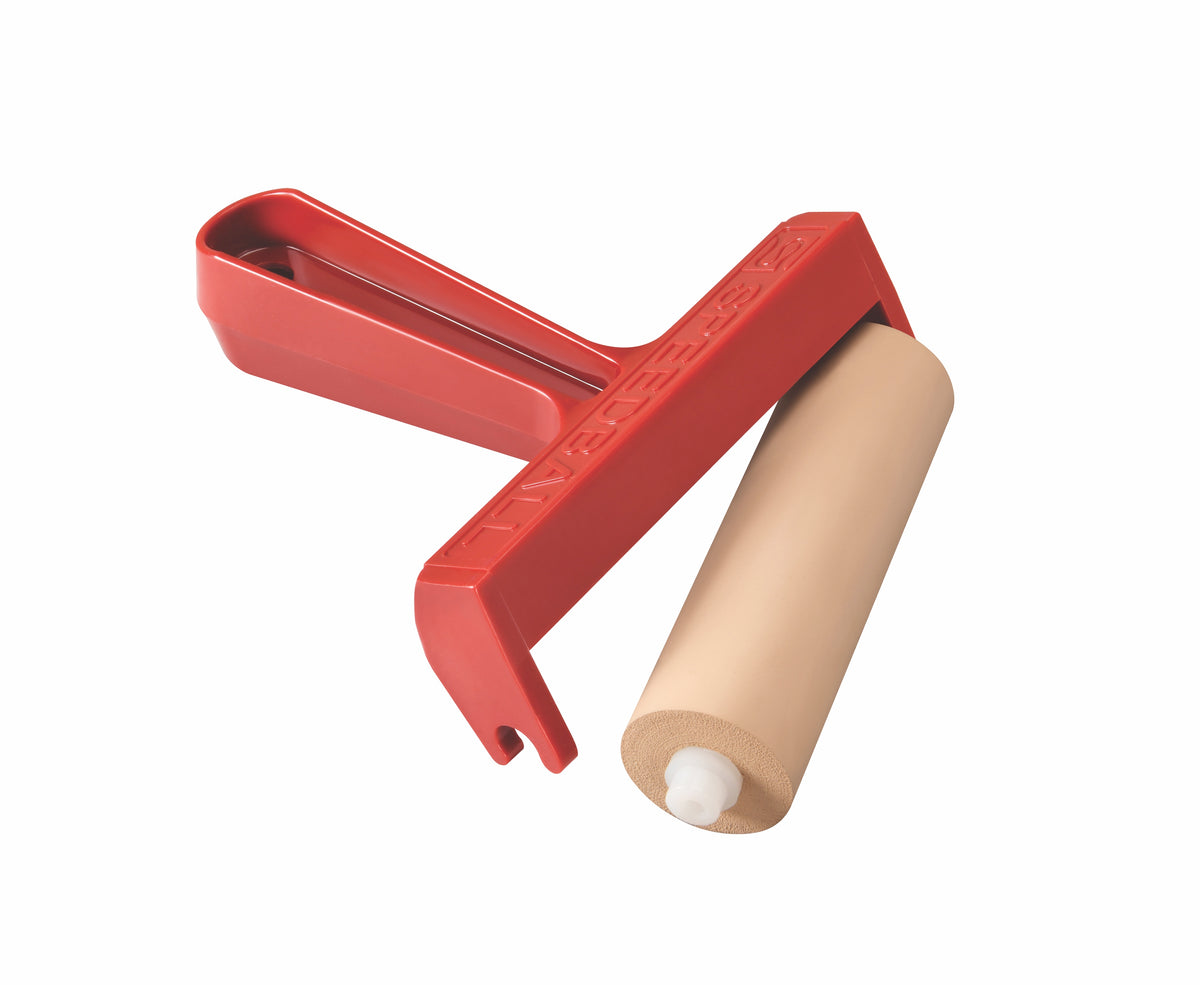 Speedball Soft Rubber Pop-In Brayer 100mm – One-Piece Plastic Frame