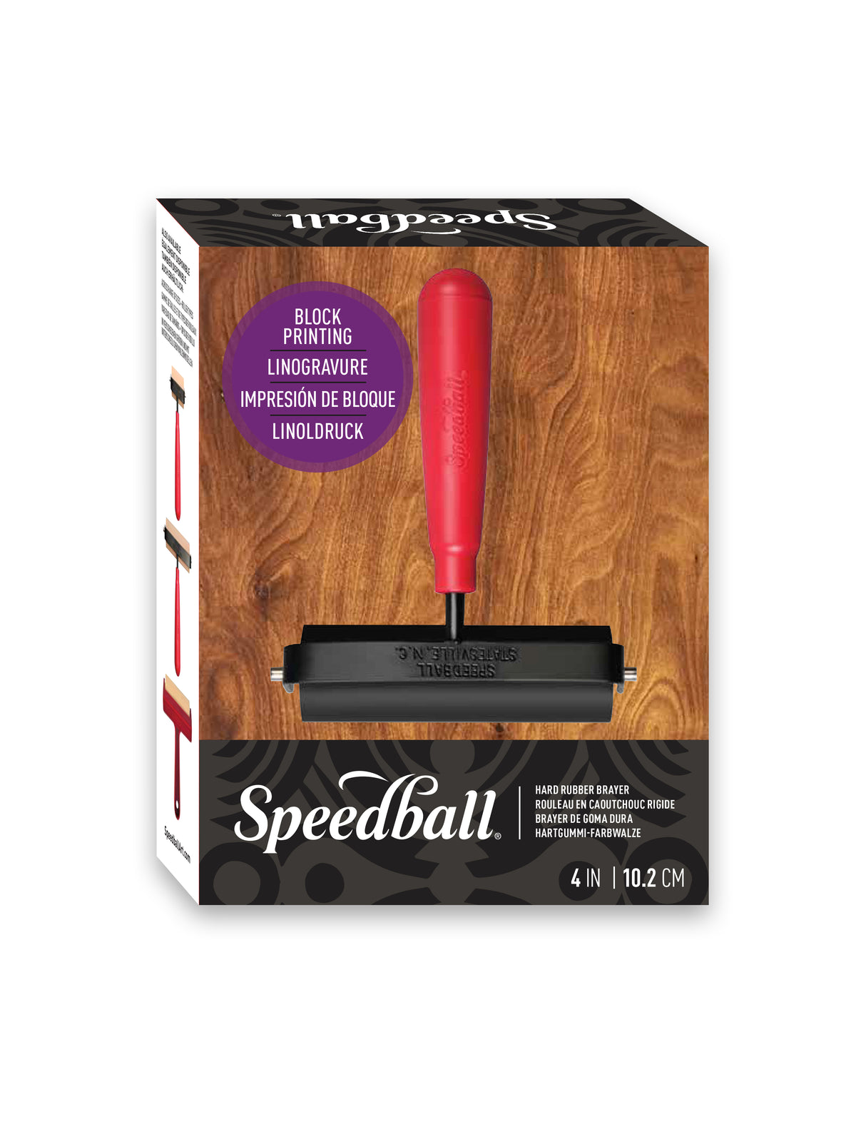 Speedball Deluxe Hard Rubber Brayer 100mm – Heavy-Duty Steel Frame, Wooden Core