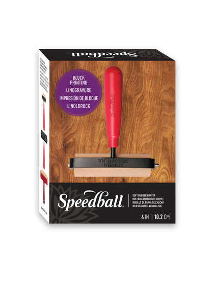 Speedball Soft Rubber Brayer 100mm – Heavy-Duty Steel Frame, Plastic Core