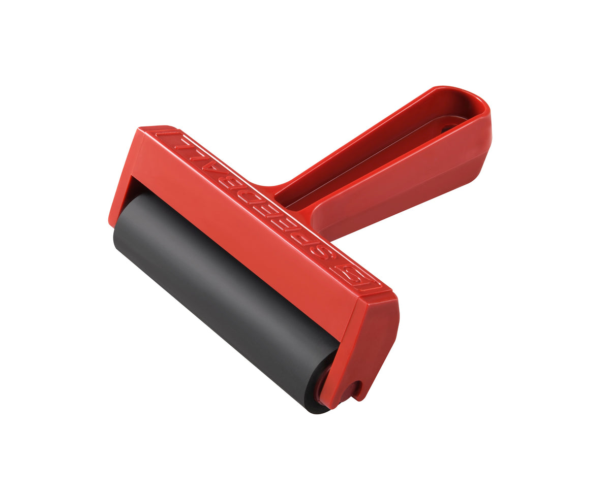 Speedball Hard Rubber Pop-In Brayer 100mm – One-Piece Plastic Frame, Carded
