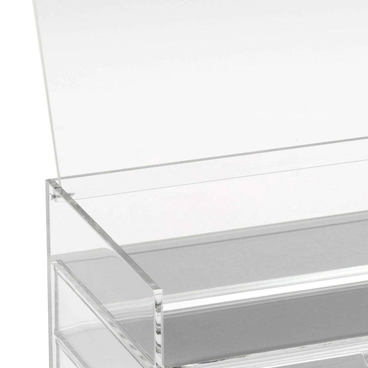 Clear Acrylic Two-Drawer Chest with Flip-up Lid | A3279