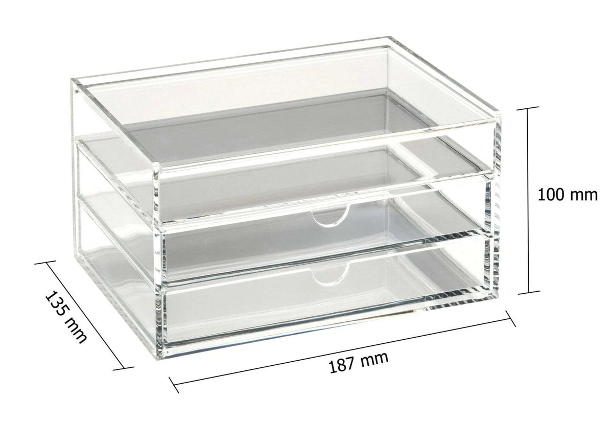 Clear Acrylic Two-Drawer Chest with Flip-up Lid | A3279