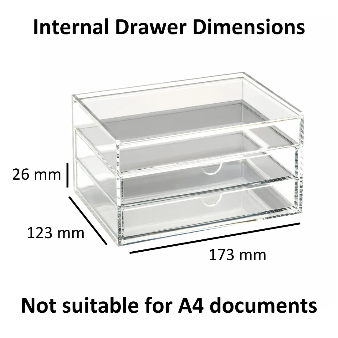 Clear Acrylic Two-Drawer Chest with Flip-up Lid | A3279