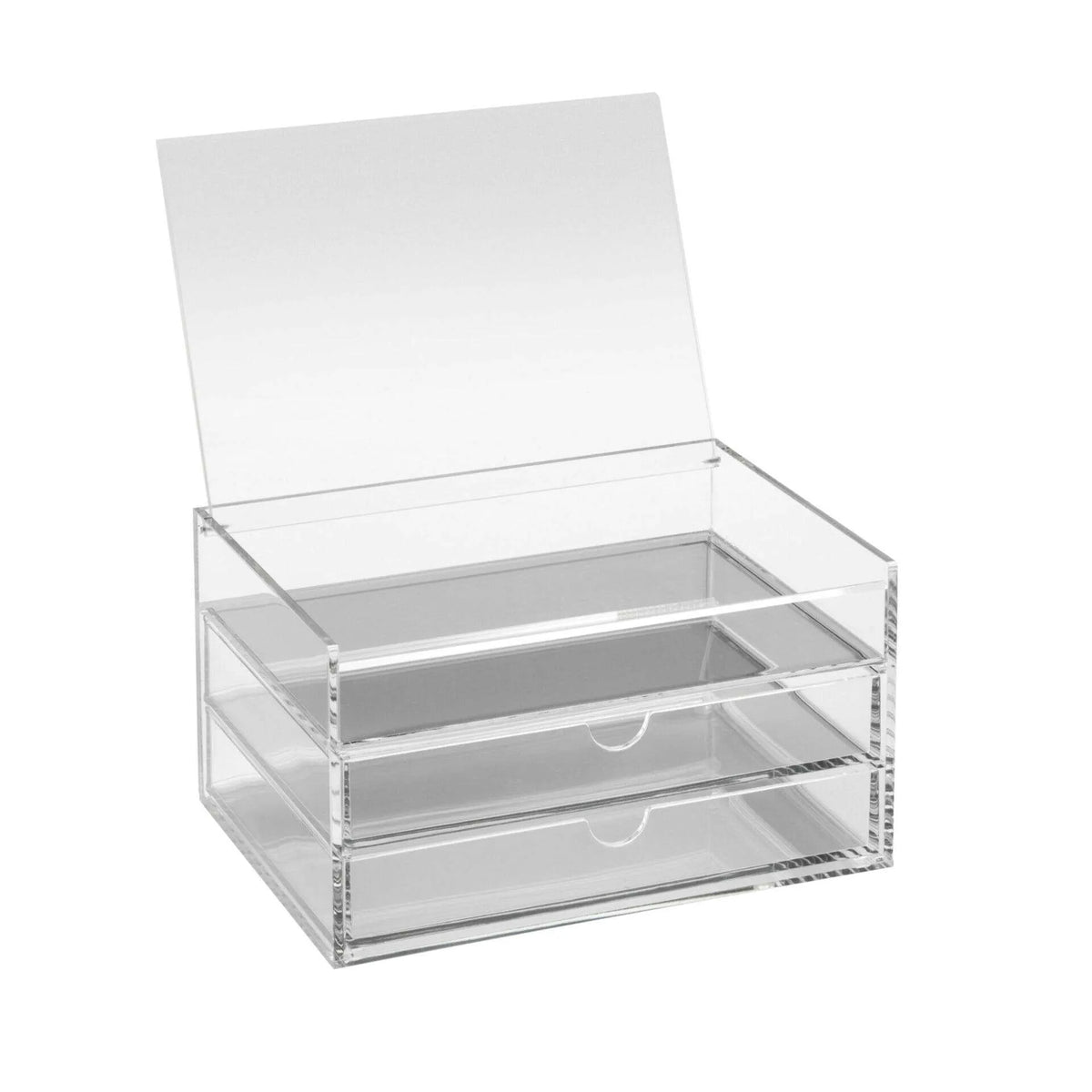 Clear Acrylic Two-Drawer Chest with Flip-up Lid | A3279