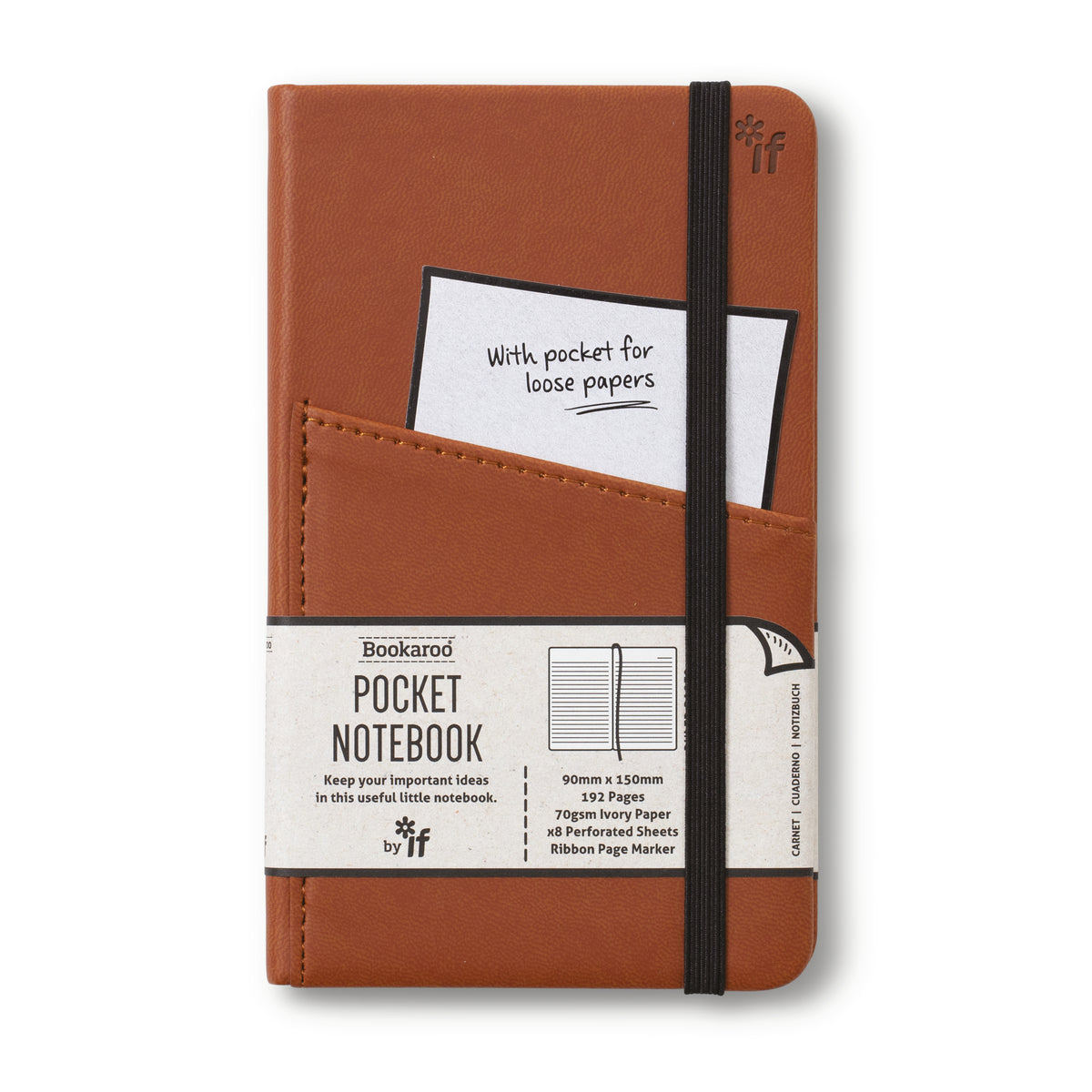 Bookaroo Pocket Notebook (A6) - Brown