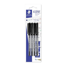 Staedtler Stick 430 M Ballpoint Pen – Black, Blister of 4