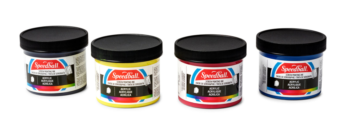 Speedball Acrylic Screen Printing Starter Set, 4 x 118ml