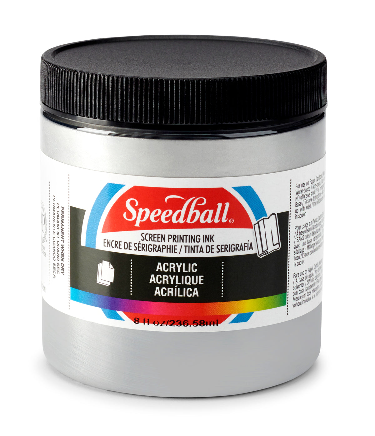 Speedball Acrylic Screen Printing Ink 236ml – Silver
