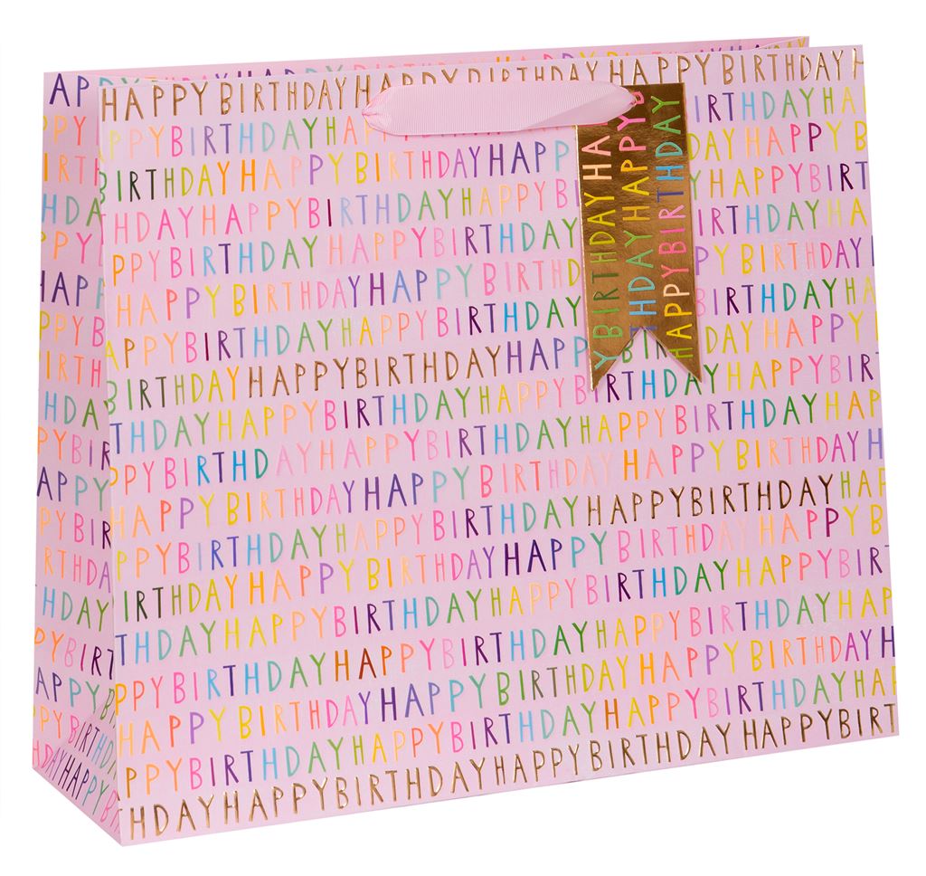 Glick x Papersalad Gift Bag - Happy Birthday Pink (Extra Large)