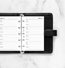 Filofax Mini Name, Address & Telephone Refill – 20 Sheets
