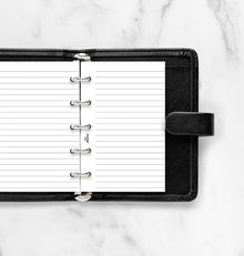 Filofax Mini White Ruled Notepaper Refill – 20 Sheets