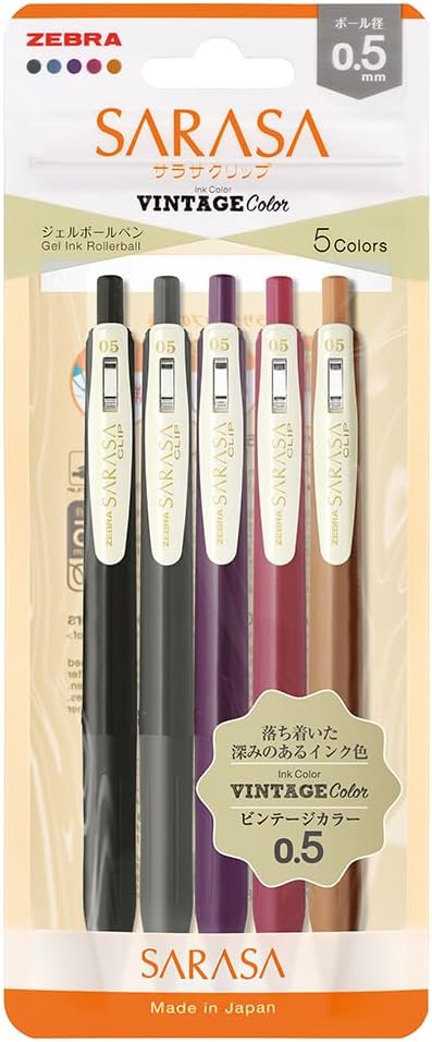 ZEBRA Sarasa Clip Vintage Colours (Set of 5)