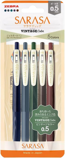 ZEBRA Sarasa Clip Vintage Colours (Set of 5)