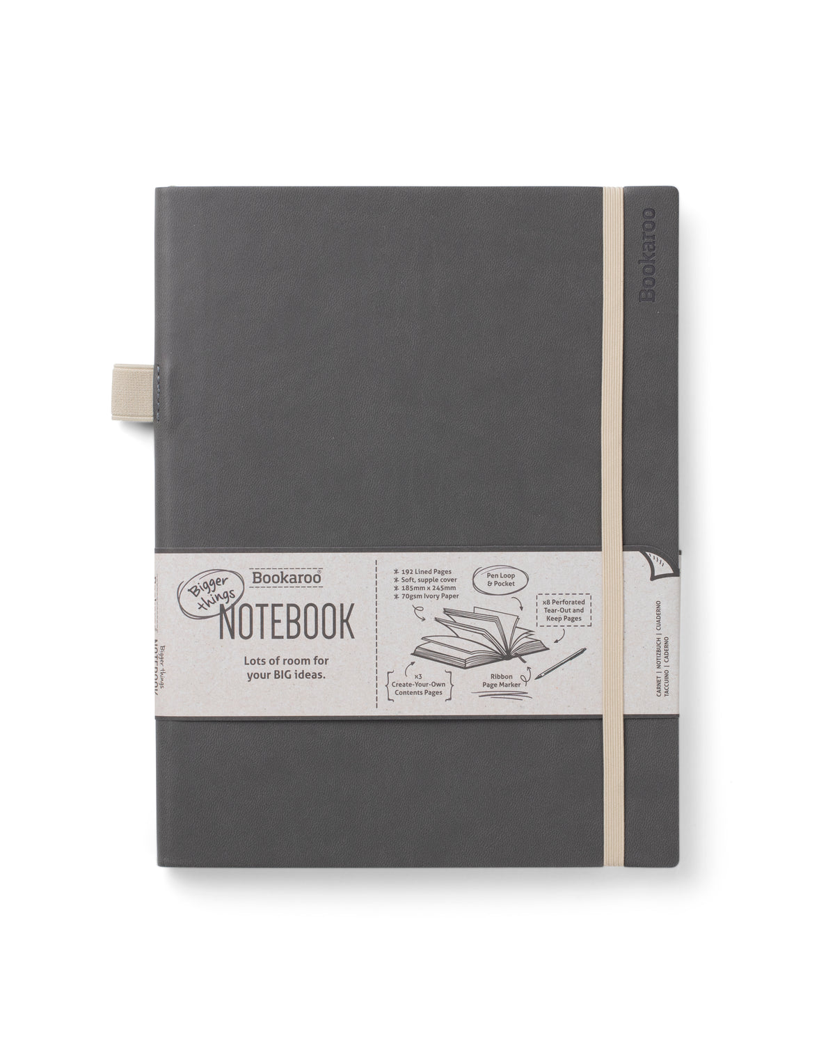 Bookaroo Bigger Things Notebook - Charcoal