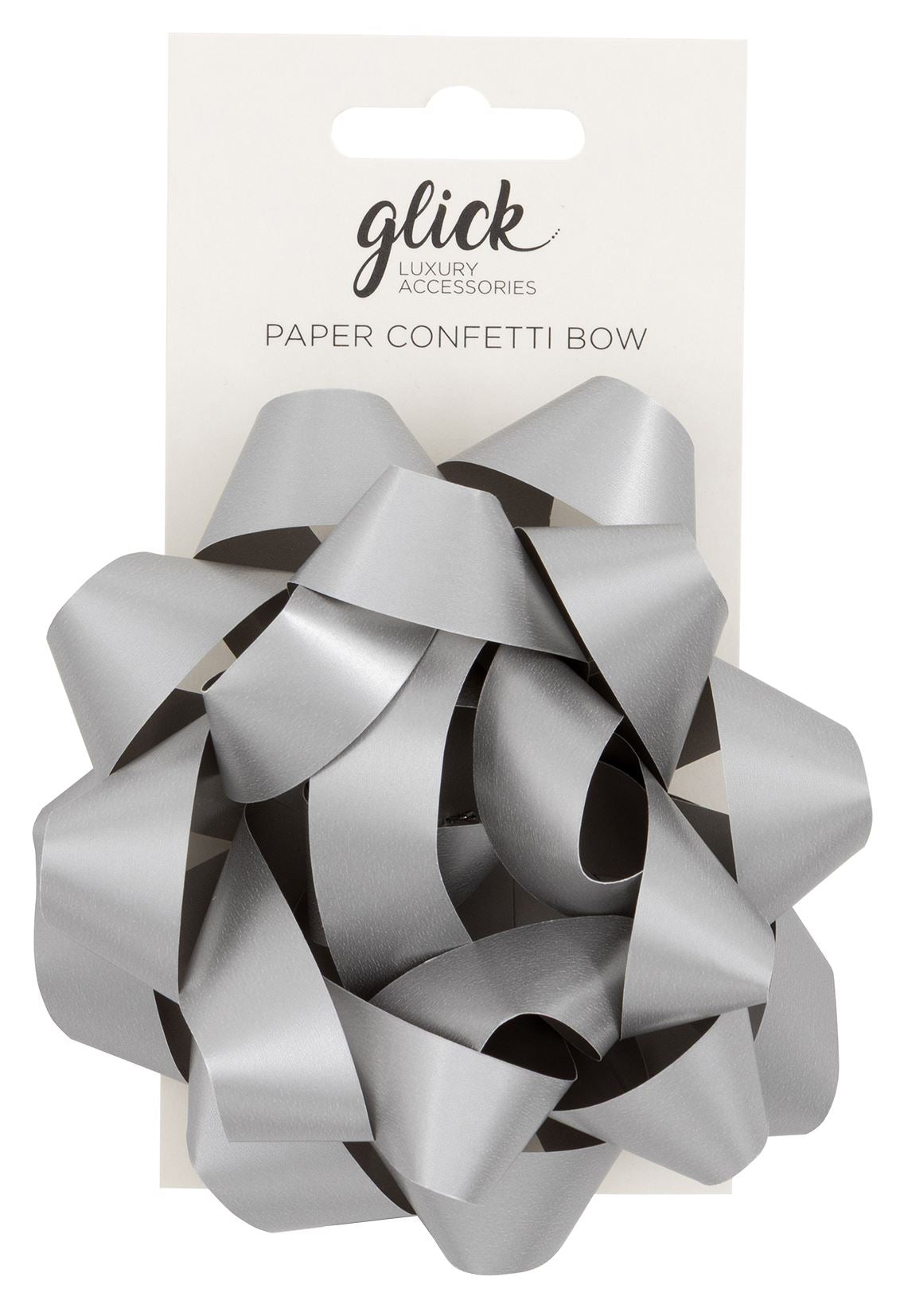 Silver Paper Confetti Gift Bow
