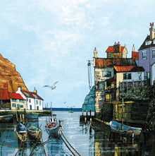 Northern Light Harbour Painting Birthday Card