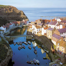 National Trust Cowbar Nab Coastal Village Blank Greetings Card