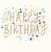 Peach & Prosecco Flowers and Foliage Birthday Card