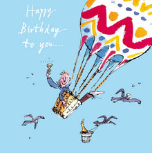 Quentin Blake Balloon Ride Birthday Card