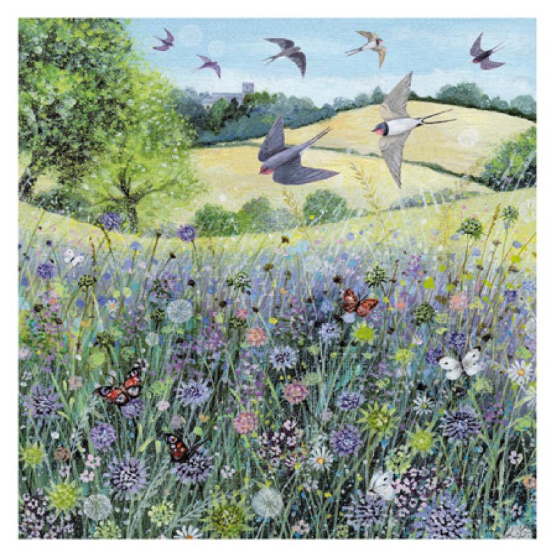 Lucy Grossmith Butterflies and Wildflowers Blank Greetings Card