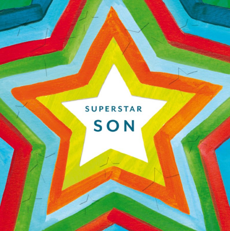 Superstar Son Rainbow Star Birthday Card