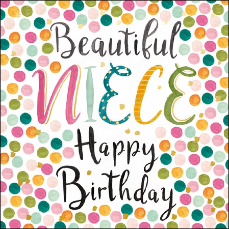Colourburst Polka Dot Beautiful Niece Birthday Card