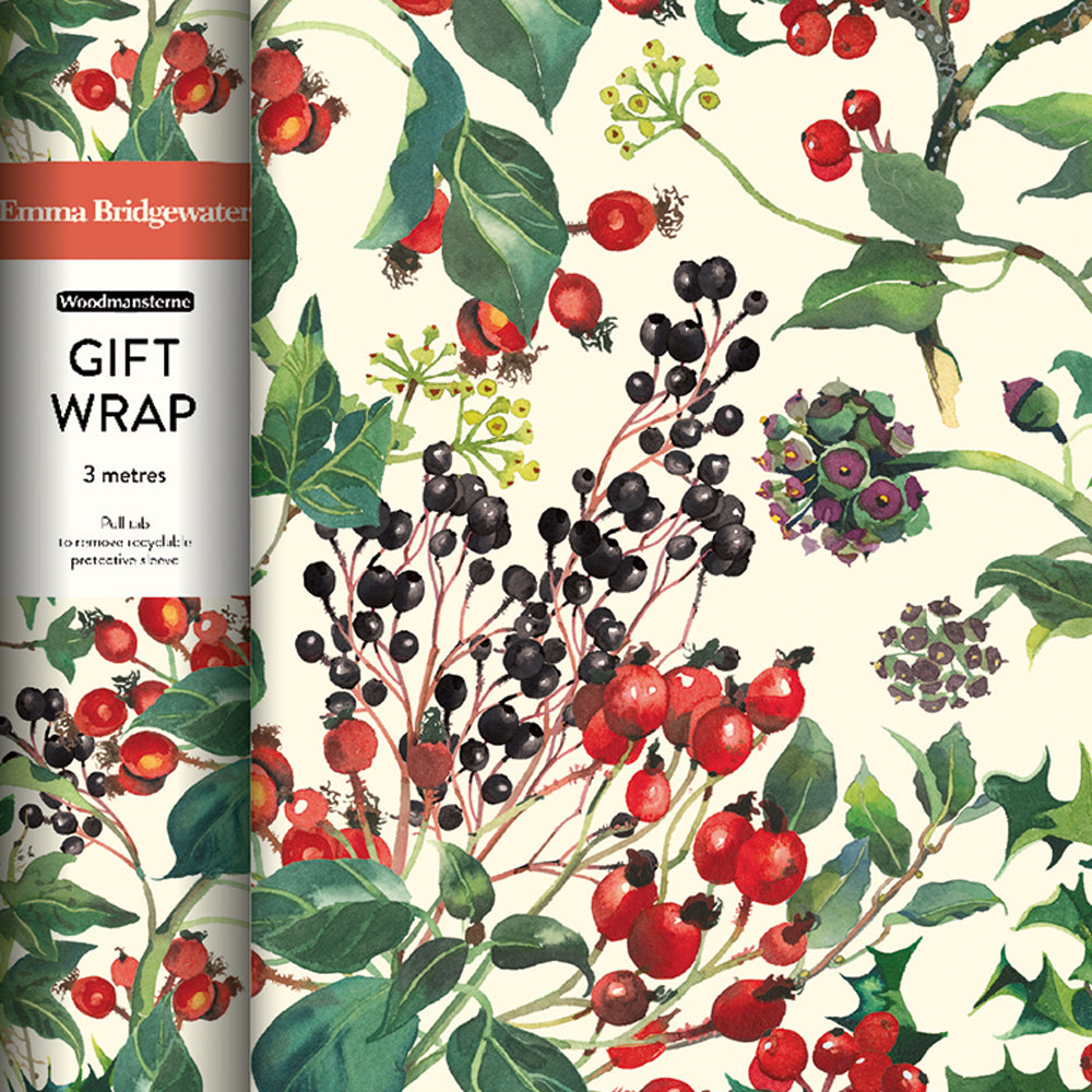 Emma Bridgewater Winter Flowers Christmas Gift Wrap | 3m Roll