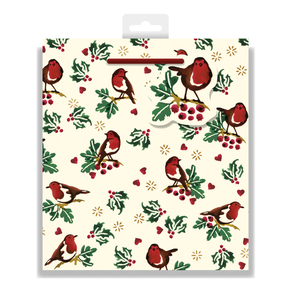Emma Bridgewater Little Robin Medium Christmas Gift Bag