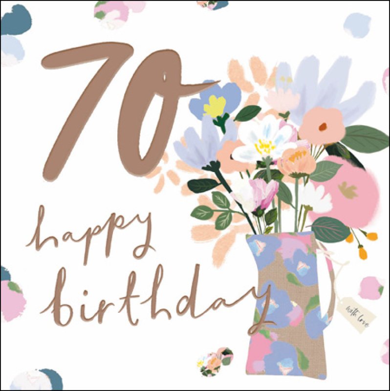 Floral Jug Bouquet 70th Birthday Card