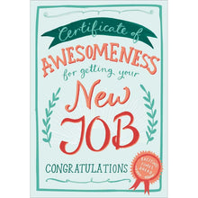 Certificate of Awesomeness New Job Greetings Card