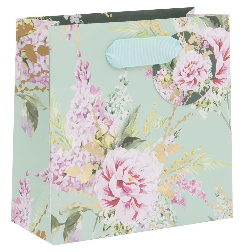 Peonies & Foxglove Small Gift Bag by Stephanie Dyment