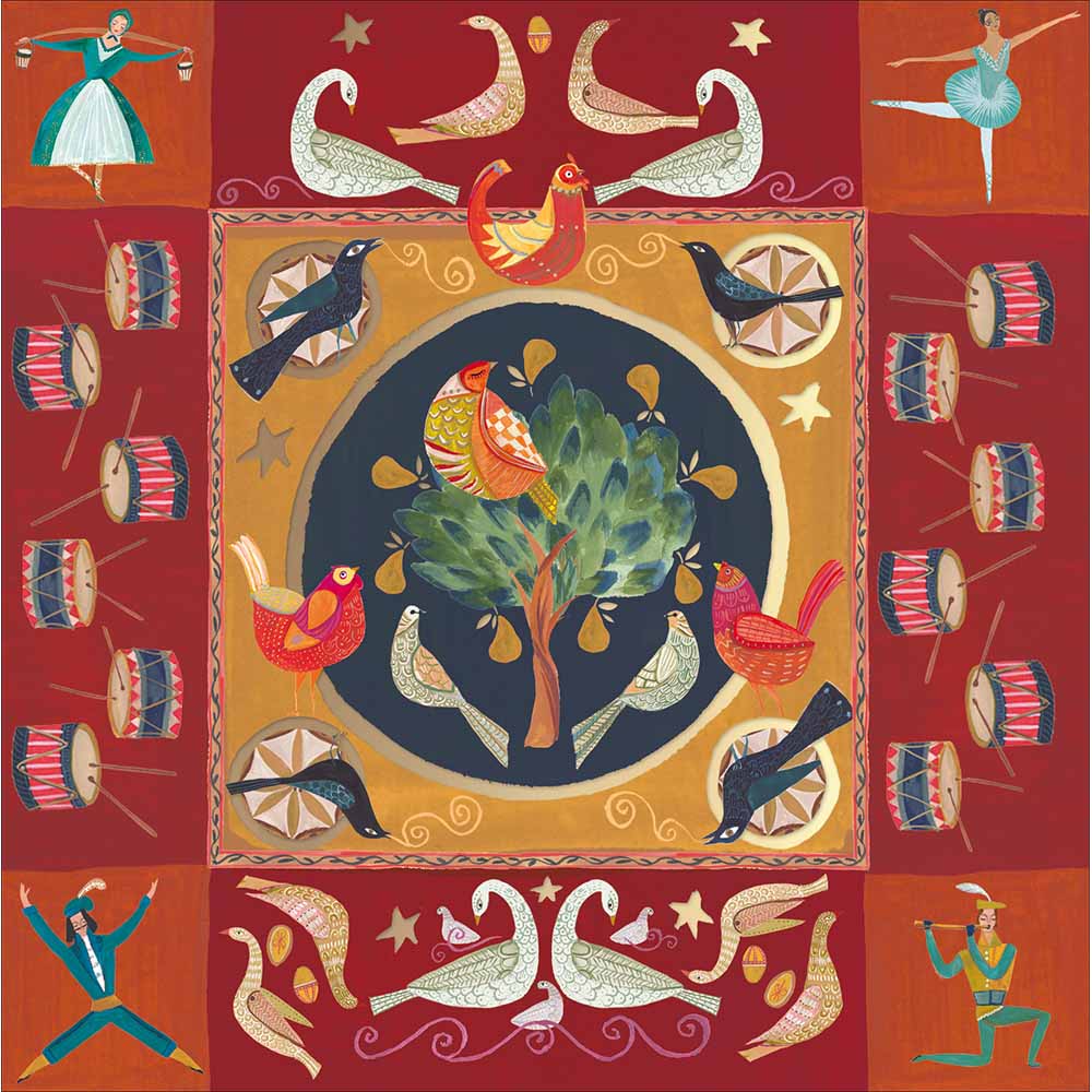 My True Love Gave Twelve Days of Christmas Tapestry Christmas Card