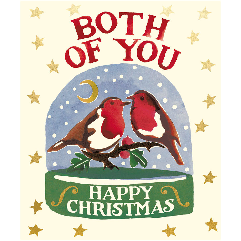 Emma Bridgewater Both of You Robins Snowglobe Christmas Card