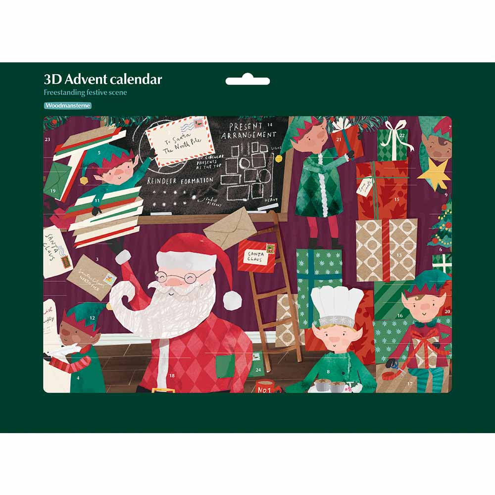 Santa's Workshop 3D Freestanding Advent Calendar