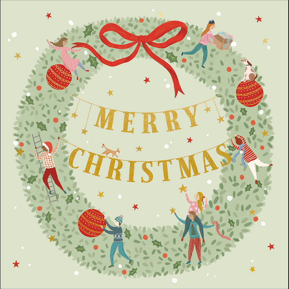 Glad Tidings Wreath Christmas Card